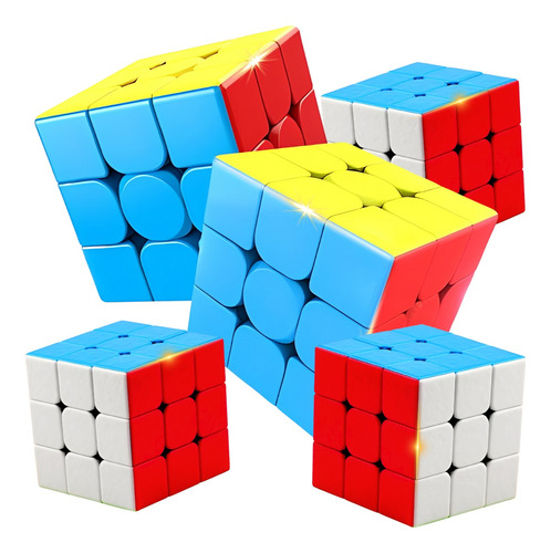 Kit 5 Unid Cubo Mágico Dado Profissional Interativo 3x3x3