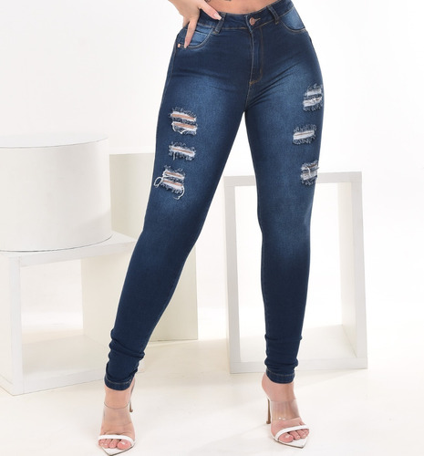 Calça Jeans Feminina Clochard Cinto Cintura Laço Modeladora
