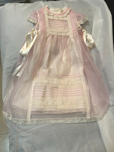 Vestido Rosa Con Forro Beige Para Bebe De 6 Meses