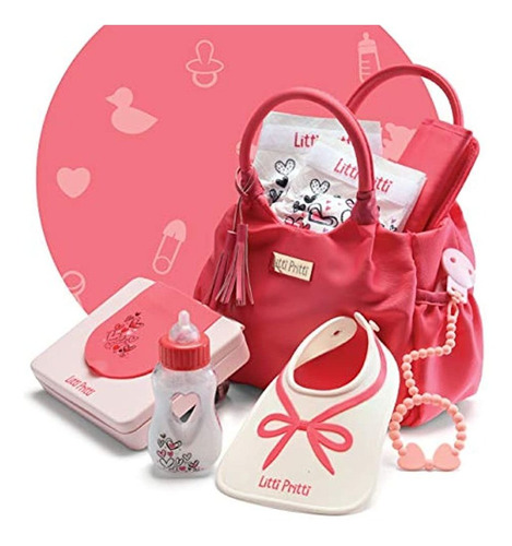 Litti Pritti Baby Doll Set De Bolsa De Pañales, Juego De 9 P