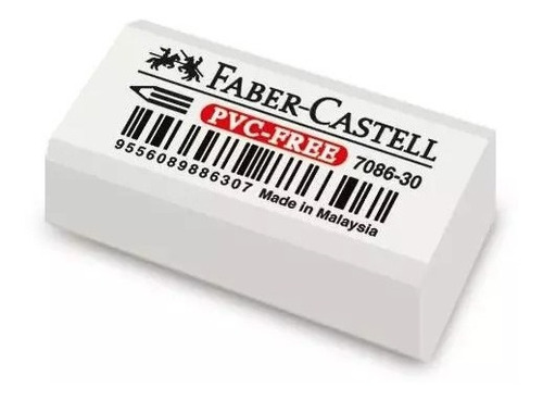Caja Gomas Faber Castell Lapiz 7086 X30 Unidades Color Blanco