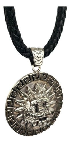 Dije De Quetzalcoatl Con Grecas De Plata 925 Con Collar