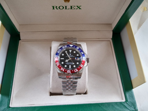 Reloj Rolex Rolex Gmt Master 2 Pepsi Plateado Azul Y Rojo Negro (Usado)