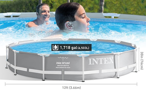 Piscina Familiar Estructural Tubos, Intex 3.66mx76cm, Nueva!