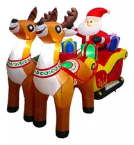 Comprar 2024 Inflable De Navidad Santa Claus Trineo Renos Navideño