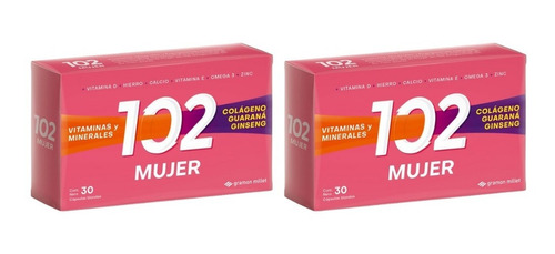 Combo X2 Suplemento 102 Plus Mujer Vitaminas Minerales X 30