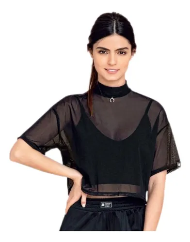 Blusa tul negra sales