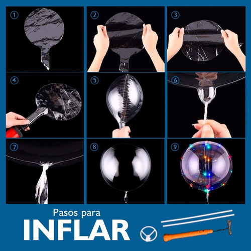 Pack X 20 Globos Luminoso Led Cristal Multicolor 18 PuLG
