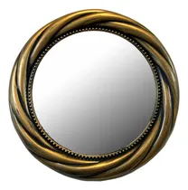 Comprar Espejo Redondo De Pared 60cm Diametro Decoración Espejos Marco Dorado Oscuro