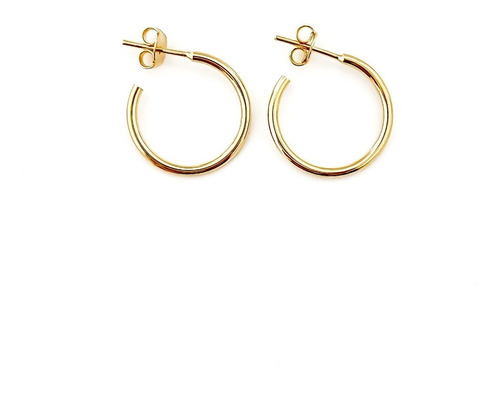 Aros Argollas 17mm Enchapado Oro 18k