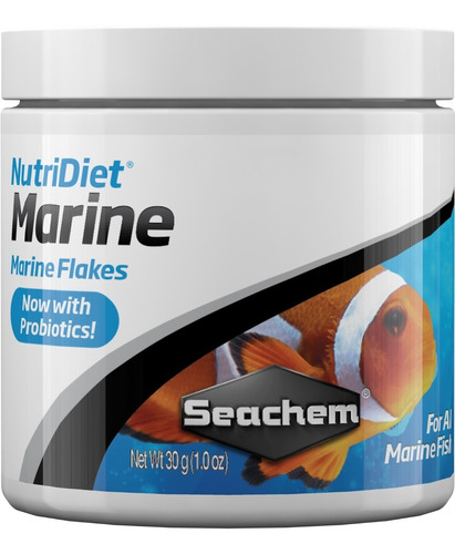 Seachem Ração Nutridiet Marine Flakes  Probiotics 30g 