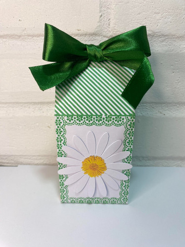 10 Caixinhas Personalizadas Margaridas 5 - Verde