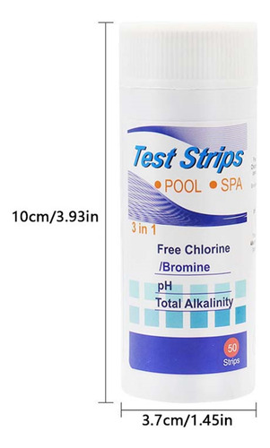 Kit De Tiras Reactivas U 3 En 1 Para Piscinas Y Spas, 50 Acc