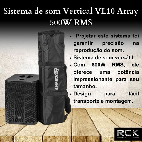 Sistema De Som Vertical Vl10 Array 500w Rms