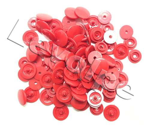 Botões De Pressão Ritas Nº12 Plástico Pacote 50 Unidades Cor Vermelho