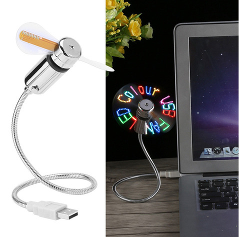 Ventilador Programable Led, Ventilador De Mensaje Usb Ventil