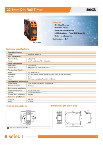 Timer Selec 800xu 12 Rangos De Tiempo, 20-240vac Y 12-240vdc