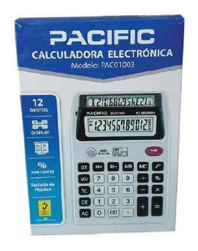 Calculadora Electrónica Pacific Doble Visor Pac01003