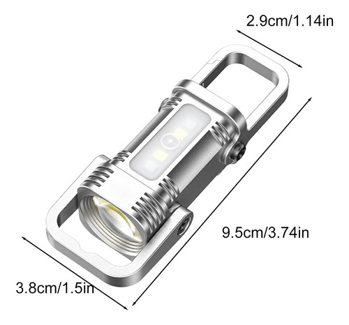 Linterna De Llavero Linterna Led Portátil Recargable Usb Art