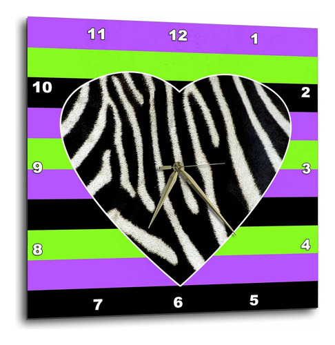 Punk Rockabilly Zebra Heart Purple Green Black Print Re...