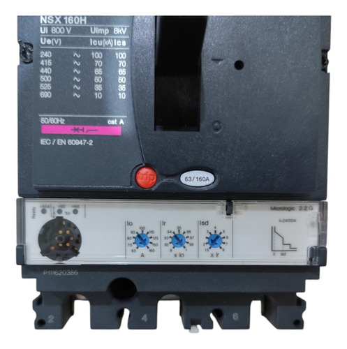 Disjuntor Nsx160h Mic 2.2g 160a 3p C16h3 - Schneider