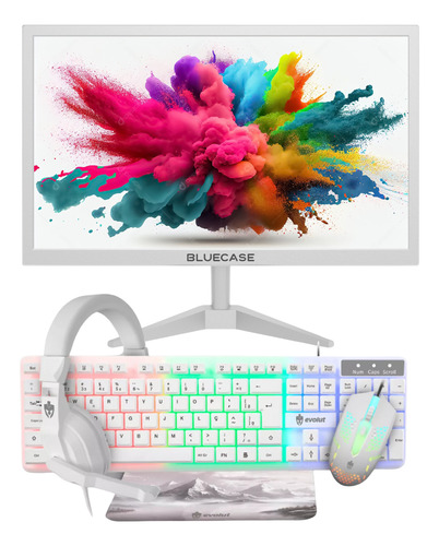 Kit Monitor 19'' Hdmi E Vga + Teclado, Mouse E Headset Eg-55