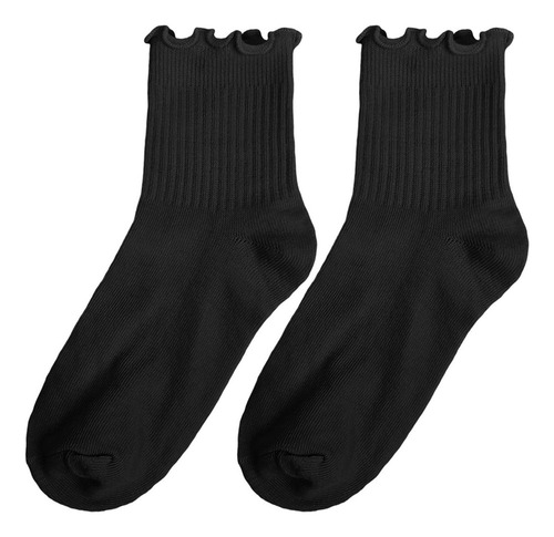 Ya 5 Pares De Calcetines De Algodón Con Volantes, De Tubo