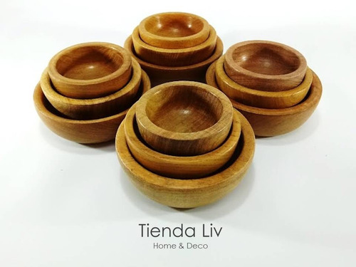 Cazuelas Cuenco Madera Dip O Velas 12 Cazuelas De 3 Medidas