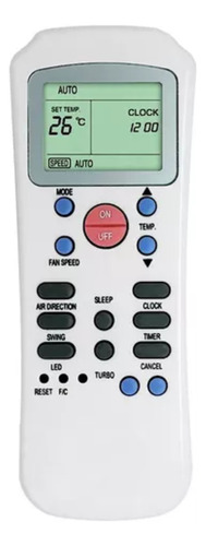 Controle Remoto Ar Condicionado Split Springer Ar Carier