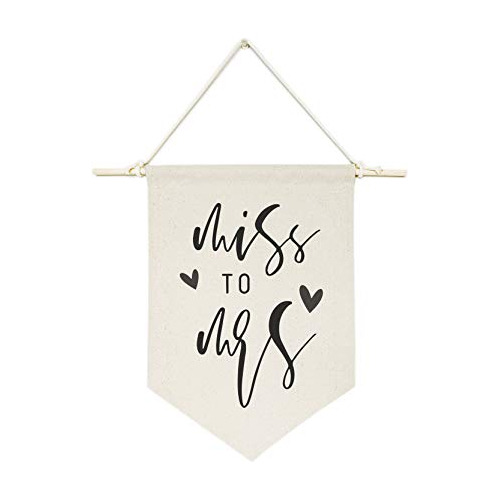 The Cotton & Canvas Co. Miss To Mrs Hanging Wall Canvas Bann