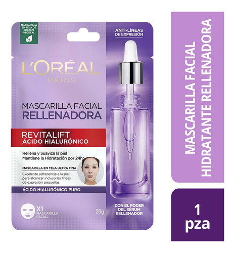 Mascarilla Facial Rellenadora Loreal Paris X 28g