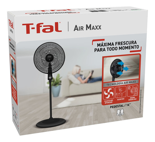 Ventilador T-fal Airmaxx 16 Pulgadas Negro Antimosquitos