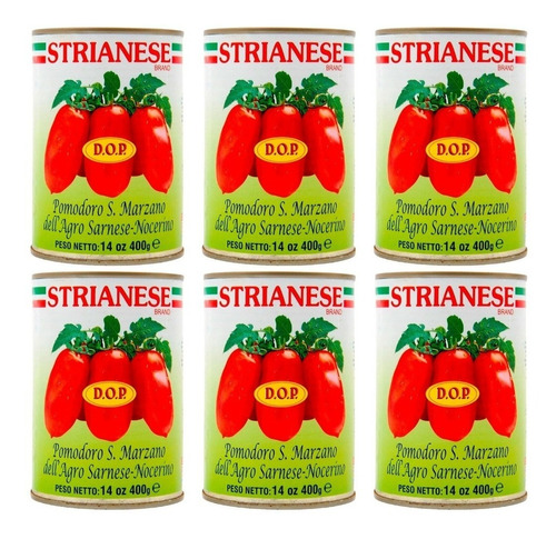 Pomodori San Marzano Strianese 400gr. Dop X6 Origen Italia 