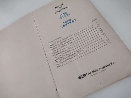 Manual Del Propietario Ford Falcon Y Ford Ranchero