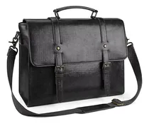Comprar Portafolios Para Hombre Piel Maletín Laptop 15.6 Pulgadas Negro Cuero Sintético