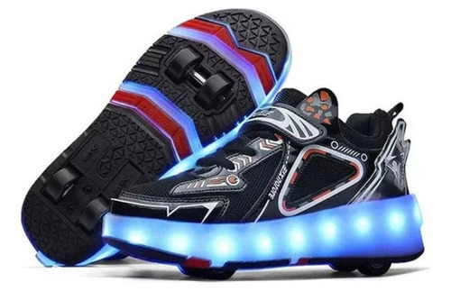 Zapatos De Cuatro Ruedas Con Luz Led Para Niños