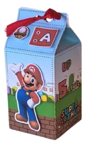 10 Cajitas Milk Box Grandes De Mario Bros 