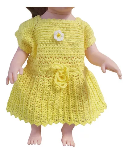 Vestido Para Boneca Bebê Reborn Pequena Roupinha de Crochê - Malu