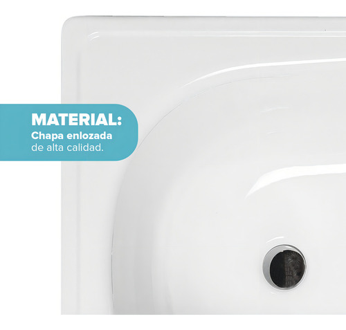 Bañera Krumm Chapa Enlozada 160x70 Blanco Antideslizante