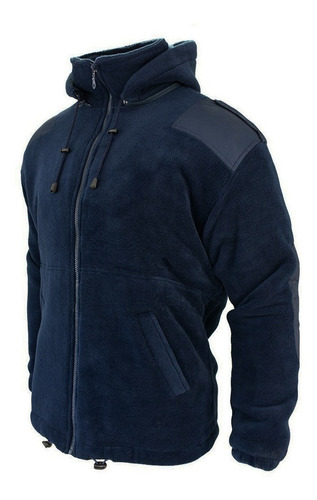 Campera De Polar Con Matelasse Capucha Desmontable Y Parches