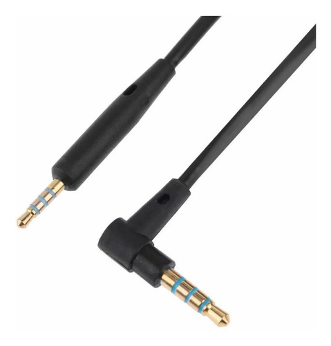 Cable Auxiliar Para Qc25 Microfono Y Control De Volumen Color Negro