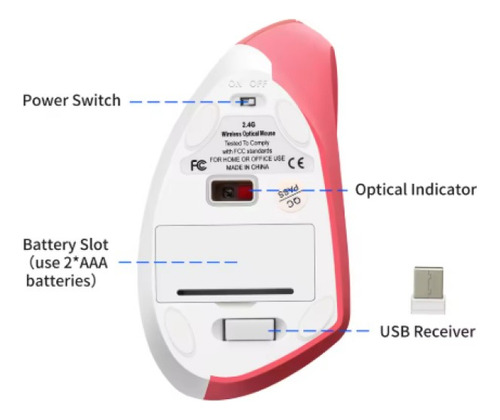 Mouse Genérico Ergonómico Vertical C18 Inalámbrico