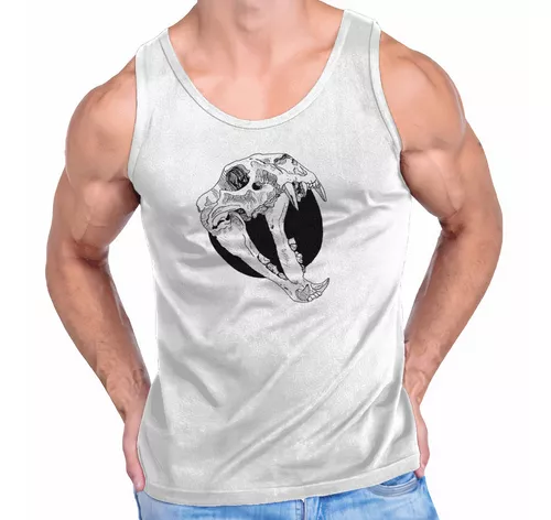 Camiseta Tank Top Gym Hombre Alternativo Gato Calavera