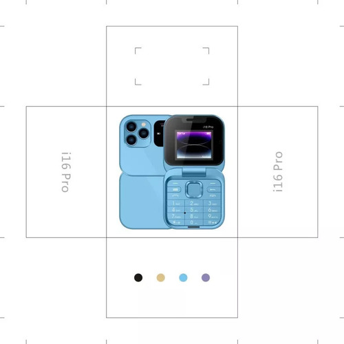 Xd Teléfono Móvil 2g Con Tapa Non-smart I16 Pro Dual Sim