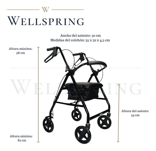 Andadera Rollator Ortopedica Asiento Todo Terreno Aluminio
