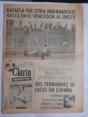 Clarin Depor 1/3/1971 Automovilismo 300 Millas Indy Rafaela