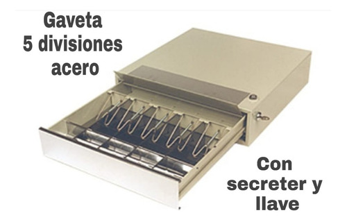  Caja Para Cobrar Plata 5 Divisiones Acero Con Secreter 