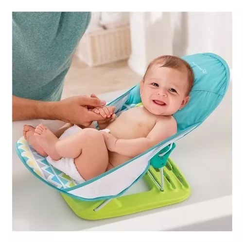 Asiento de baño para bebé para tina, asiento de bañera plegable para niños  pequeños de 6 a 18 meses, silla de ducha de bebé con soporte de respaldo