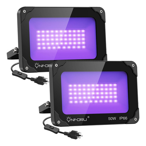 Paquete De 2 Luces Led Negras De 50 W De Onforu, Luz Negra D