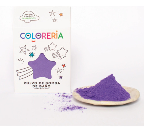Polvo De Estrellas Sales Bomba De Baño 120g Coloreria Edu Fragancia violeta 100 gr